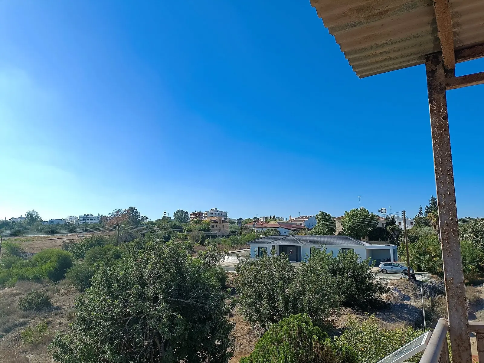 View towards Deryneia and the buffer zone